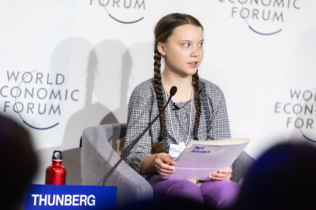 Greta Thunberg speaking in Davos in November 2018. (Credit: World Economic Forum / Mattias Nutt)